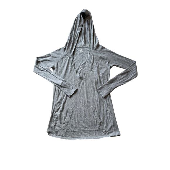 Nike Long Sleeve sleeve, hooded shirt, 16/18; Gray, lightweight, Cotton blend - Picture 1 of 10